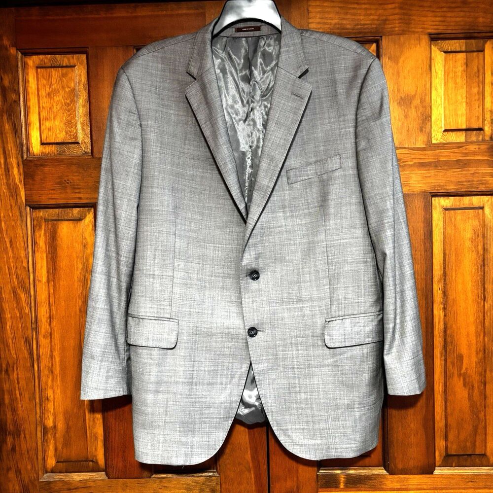 Peter Millar Wool Blazer Jacket Sport Coat Men’s Size 46T Gray Wedding Business